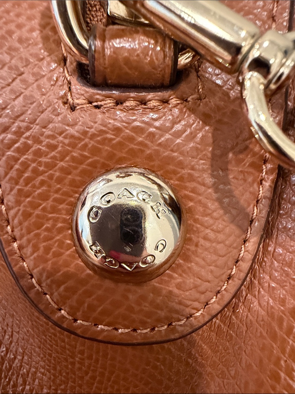 Coach Bennett Tan Leather mini Satchel Bag crossbody saddle brown - Picture 11 of 16